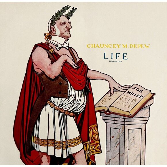 Senator Chauncey Depew As Roman 1905 Life Mag Lithograph Levering Art Print HM1E - Picture 1 of 2